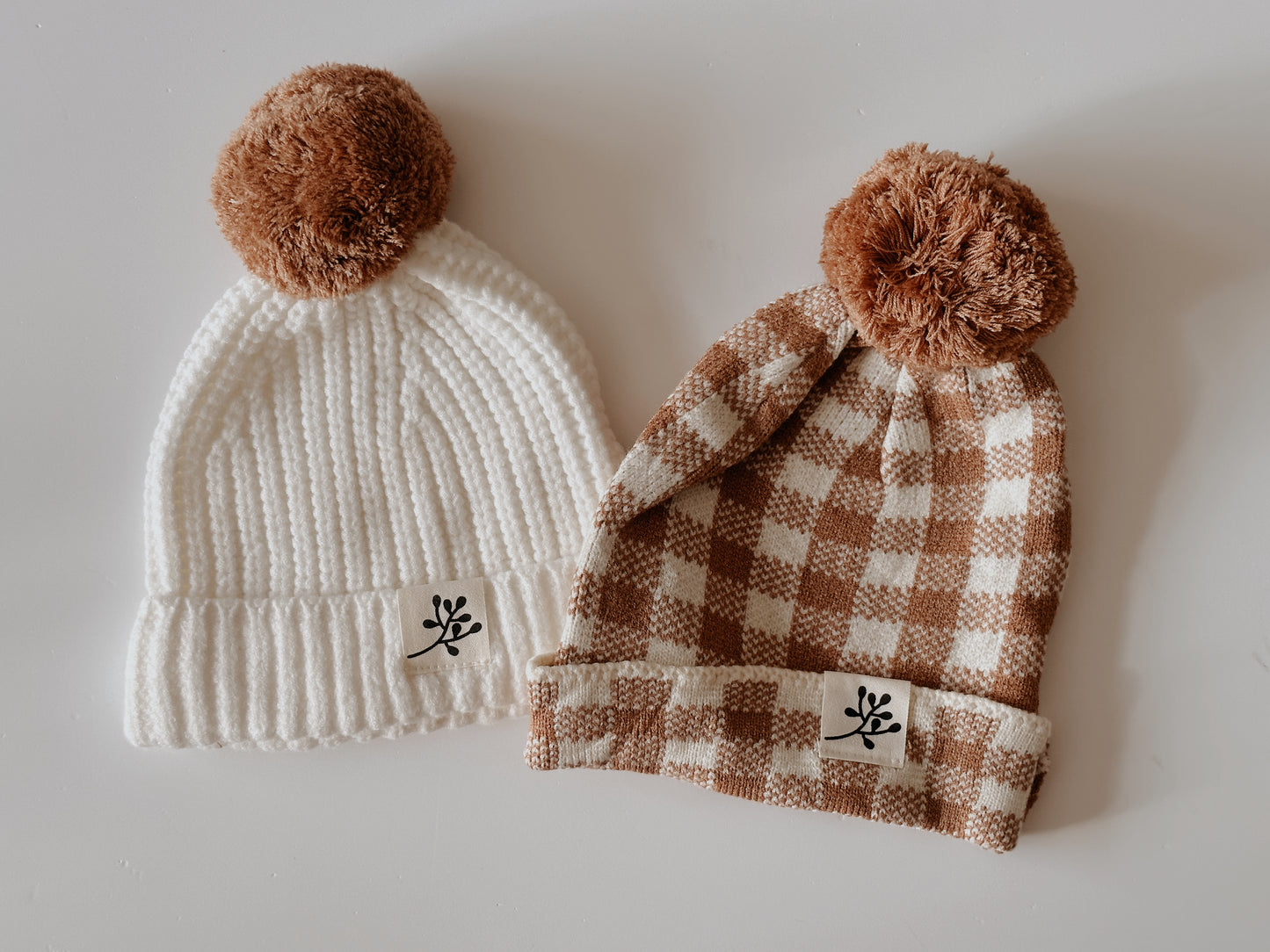 SOLD OUT Gingham Bobble Hat | Rust | One size Adjustable | Unisex |