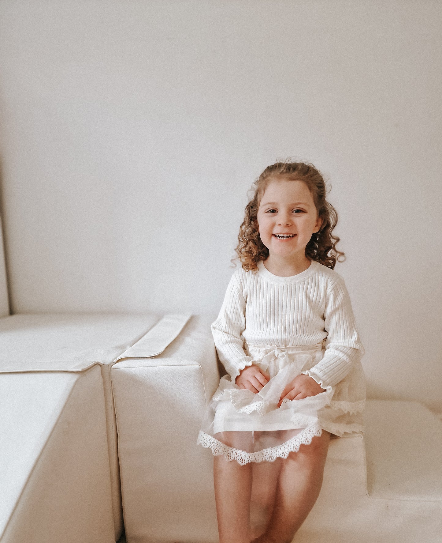 Tulle & Lace Tutu | 100% Cotton Lined | Two Tiered | Cream