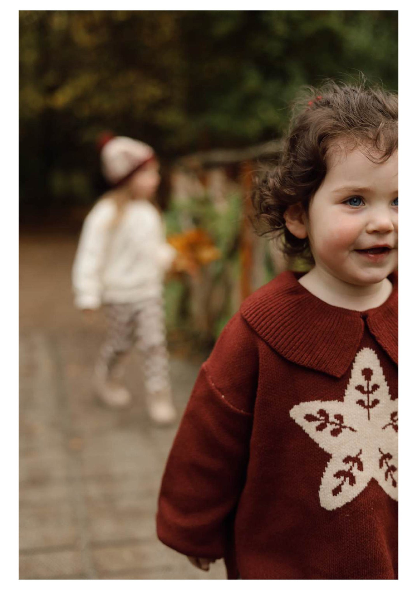 Burgandy Collar Knit | Floral Star Design | Super Soft Bamboo |