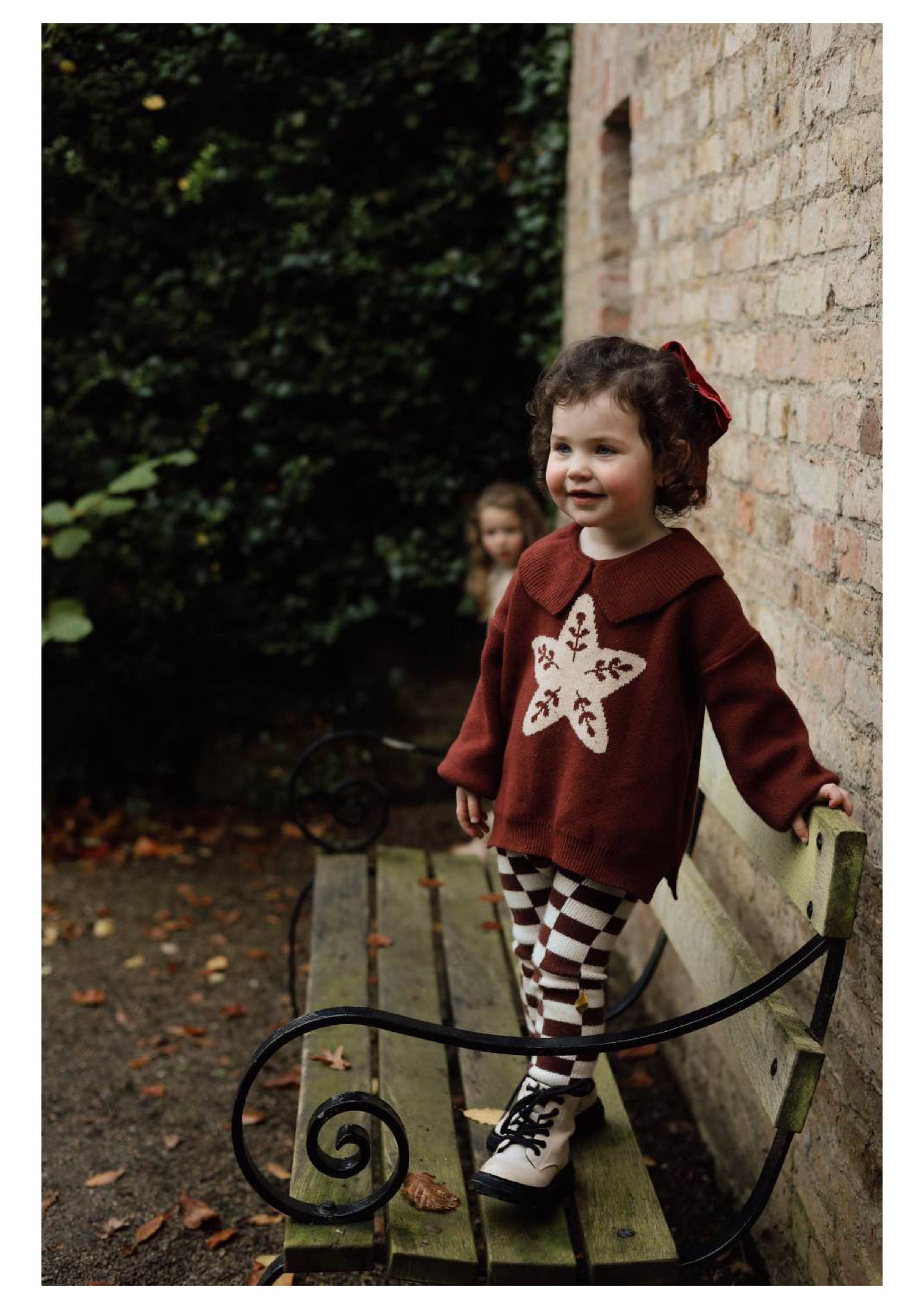 Burgandy Collar Knit | Floral Star Design | Super Soft Bamboo |