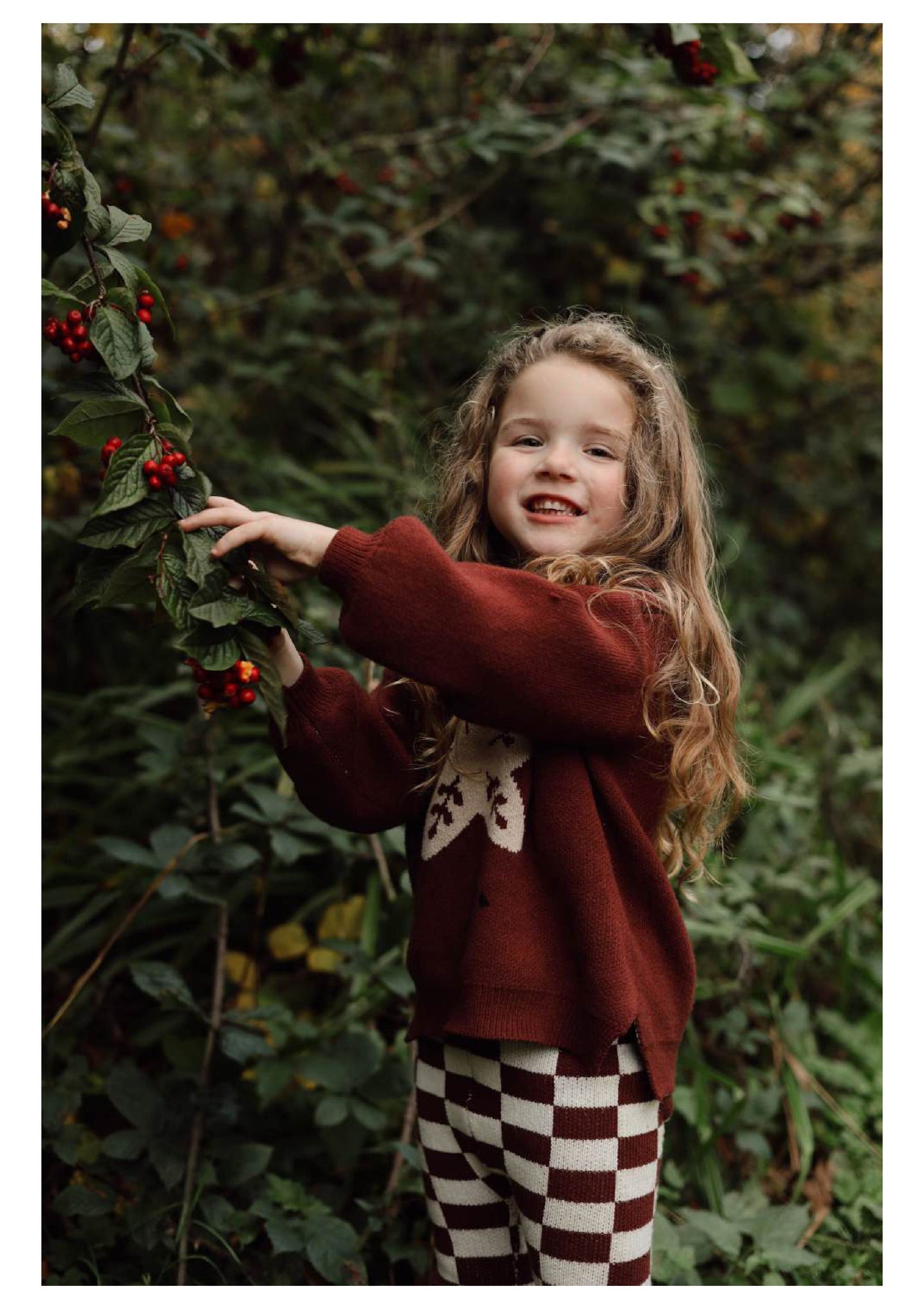 Burgandy Collar Knit | Floral Star Design | Super Soft Bamboo |