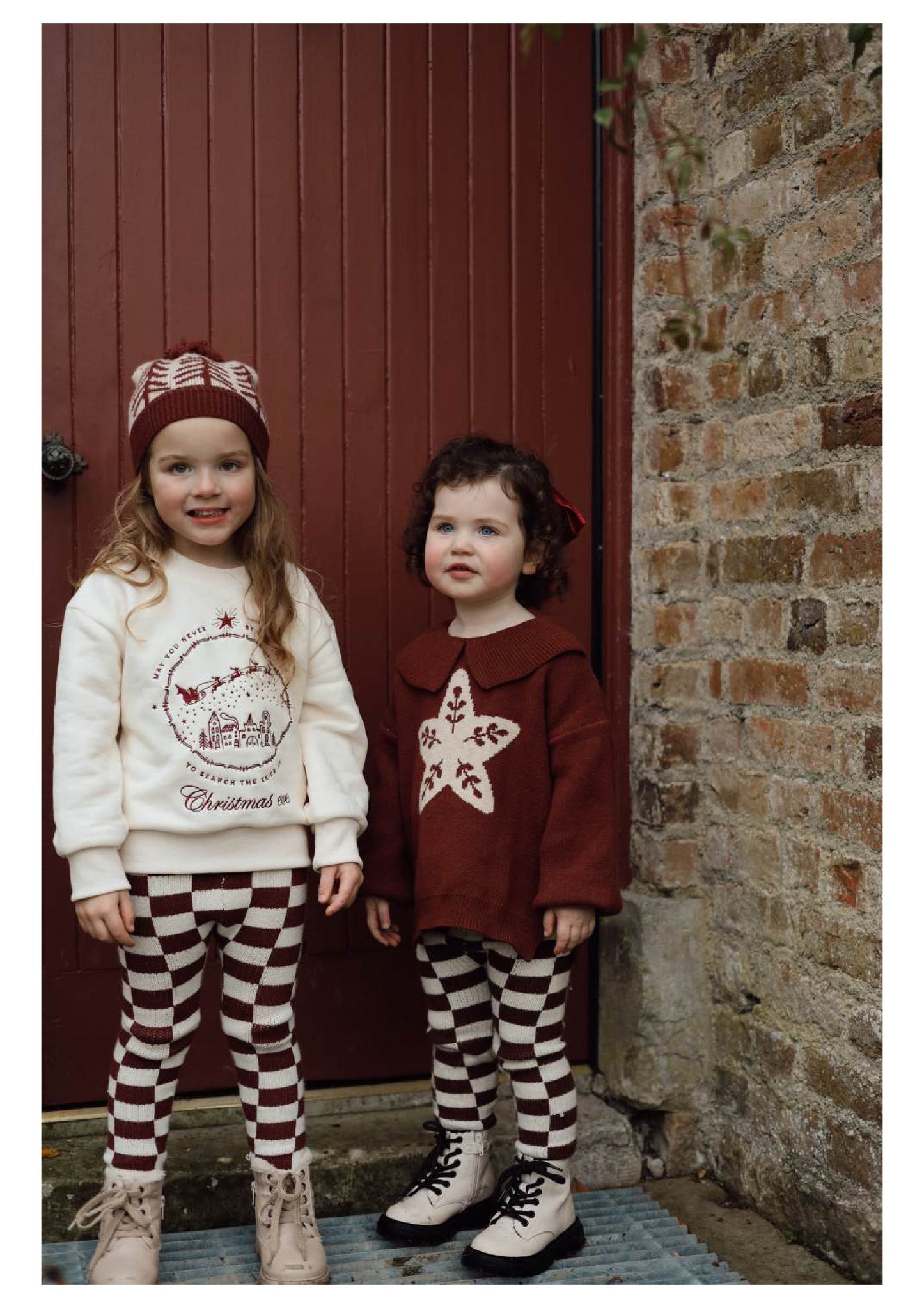 Burgandy Collar Knit | Floral Star Design | Super Soft Bamboo |
