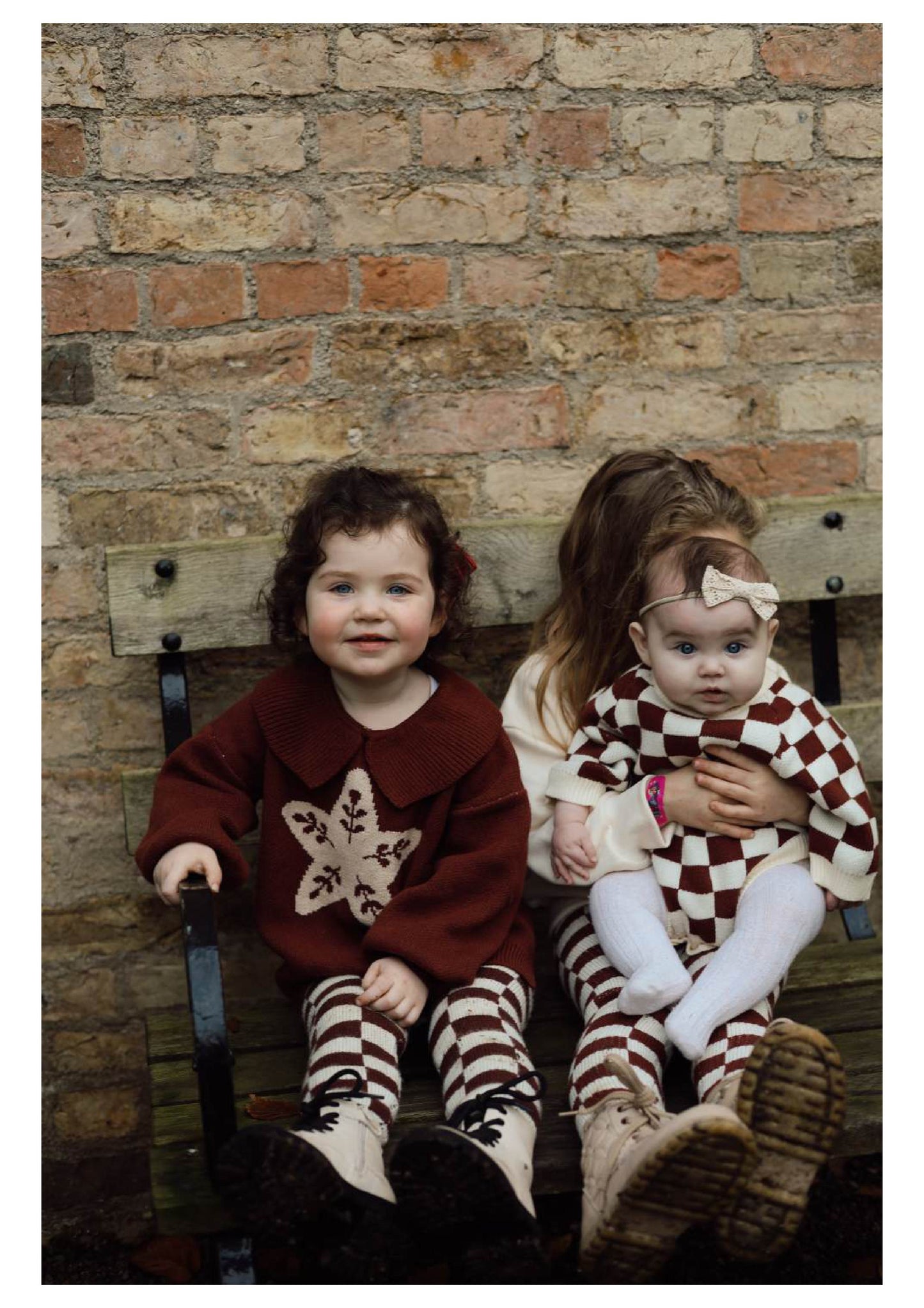 Burgandy Collar Knit | Floral Star Design | Super Soft Bamboo |