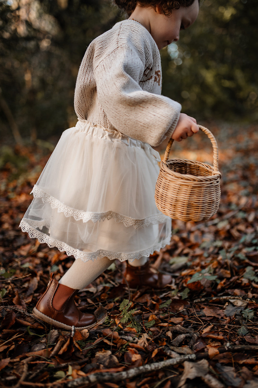 Tulle & Lace Tutu | 100% Cotton Lined | Two Tiered | Cream