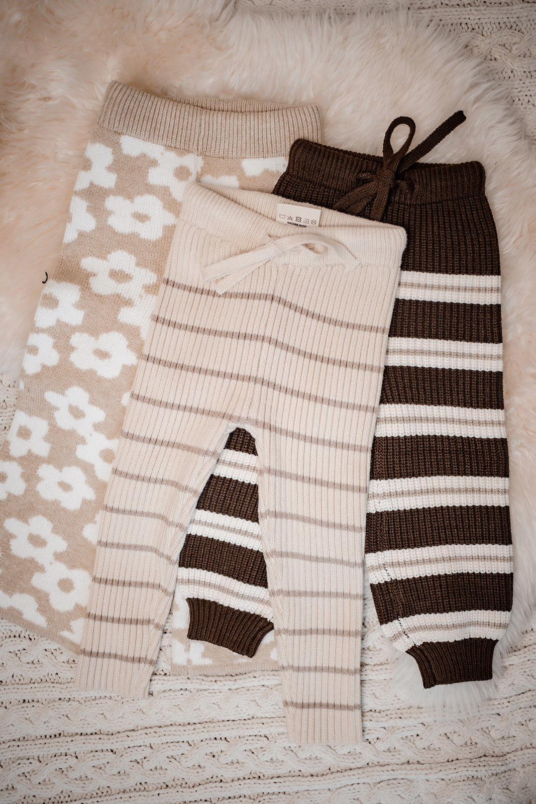 Striped Bamboo Leggings | Neutral Oat | Super soft
