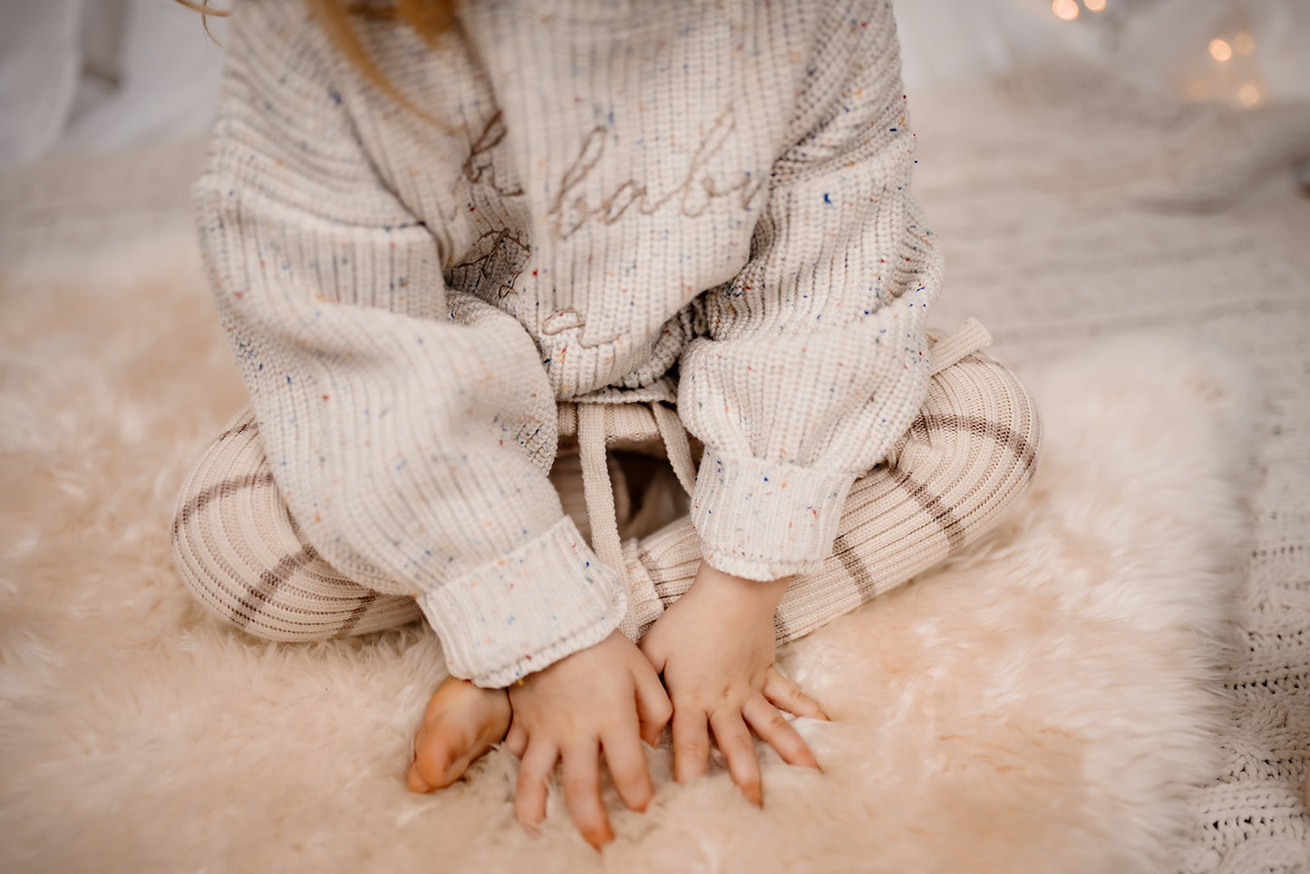 Striped Bamboo Leggings | Neutral Oat | Super soft