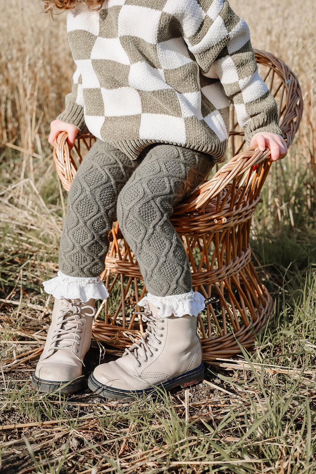 Wave Knit Leggings | Khaki Green | Super soft Bamboo