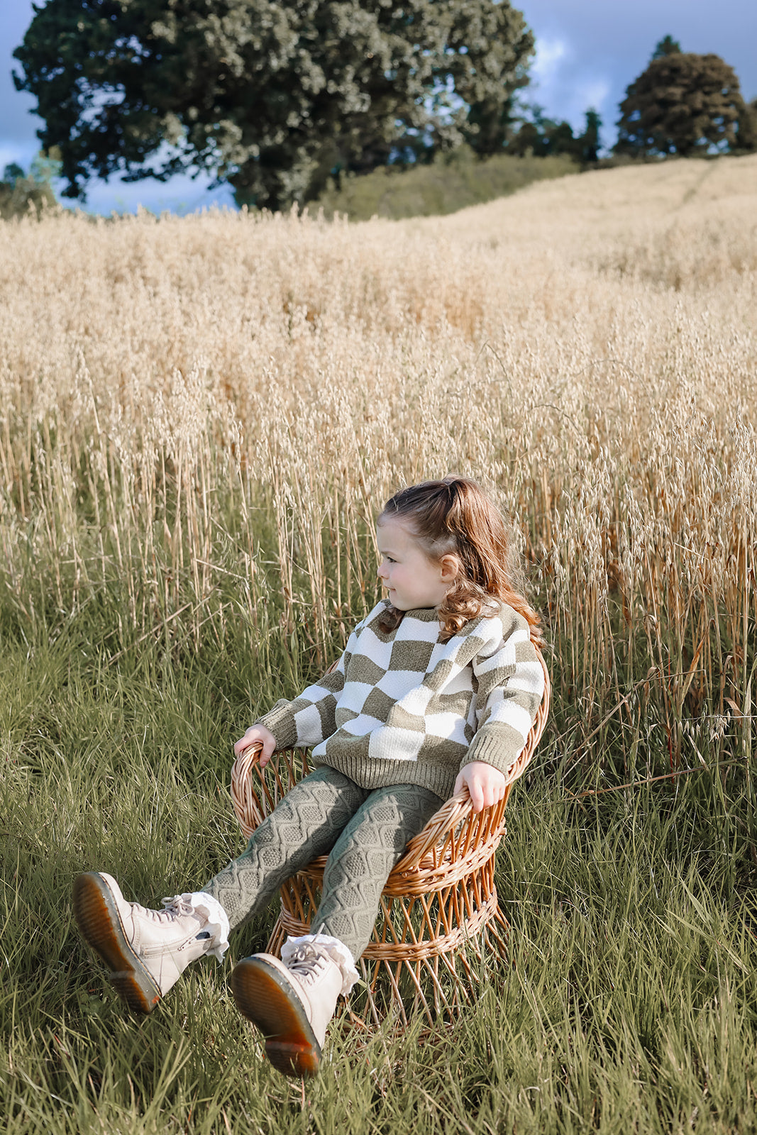 Checkered Knit | Super Soft Chenille | Thick & Chunky | Olive | Unisex