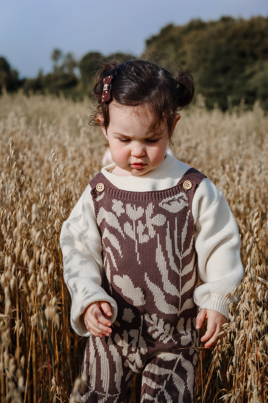 Eden Knit Dungarees | 100% Organic Cotton | Unisex | leaf print