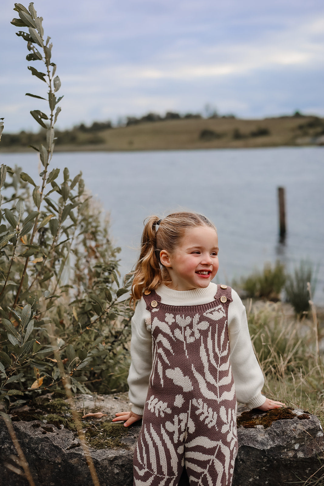 Eden Knit Dungarees | 100% Organic Cotton | Unisex | leaf print