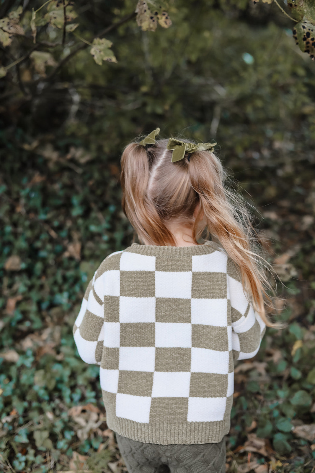Checkered Knit | Super Soft Chenille | Thick & Chunky | Olive | Unisex