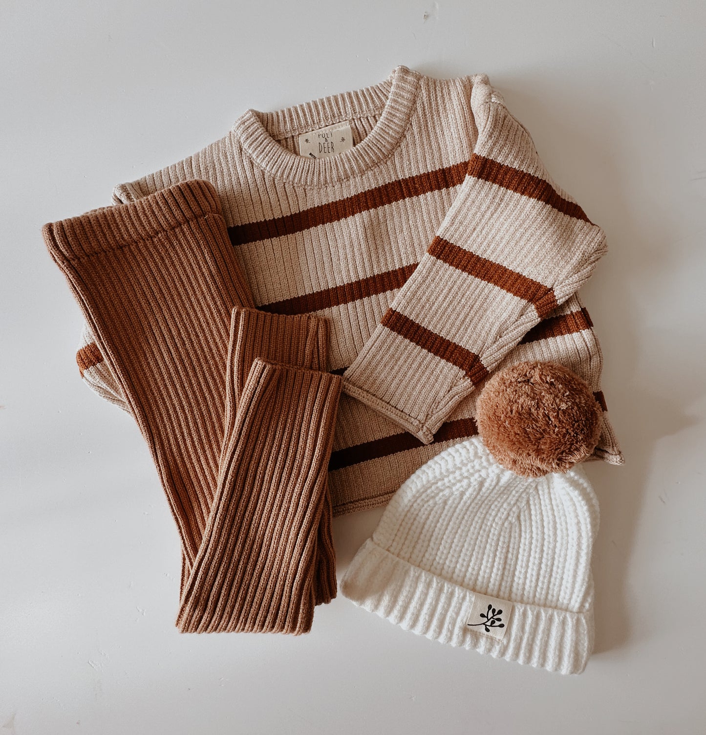 Stripe Ribbed Knit Sweater | Soft Bamboo | Boxy Fit | Raw Edge style