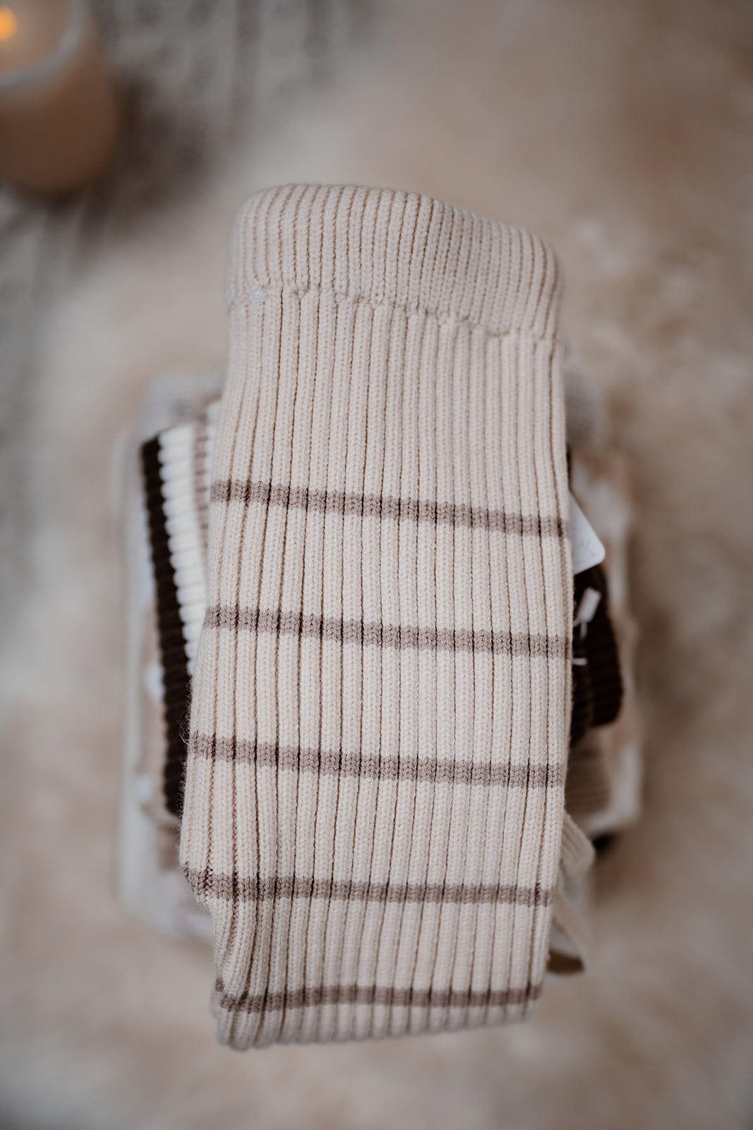 Striped Bamboo Leggings | Neutral Oat | Super soft