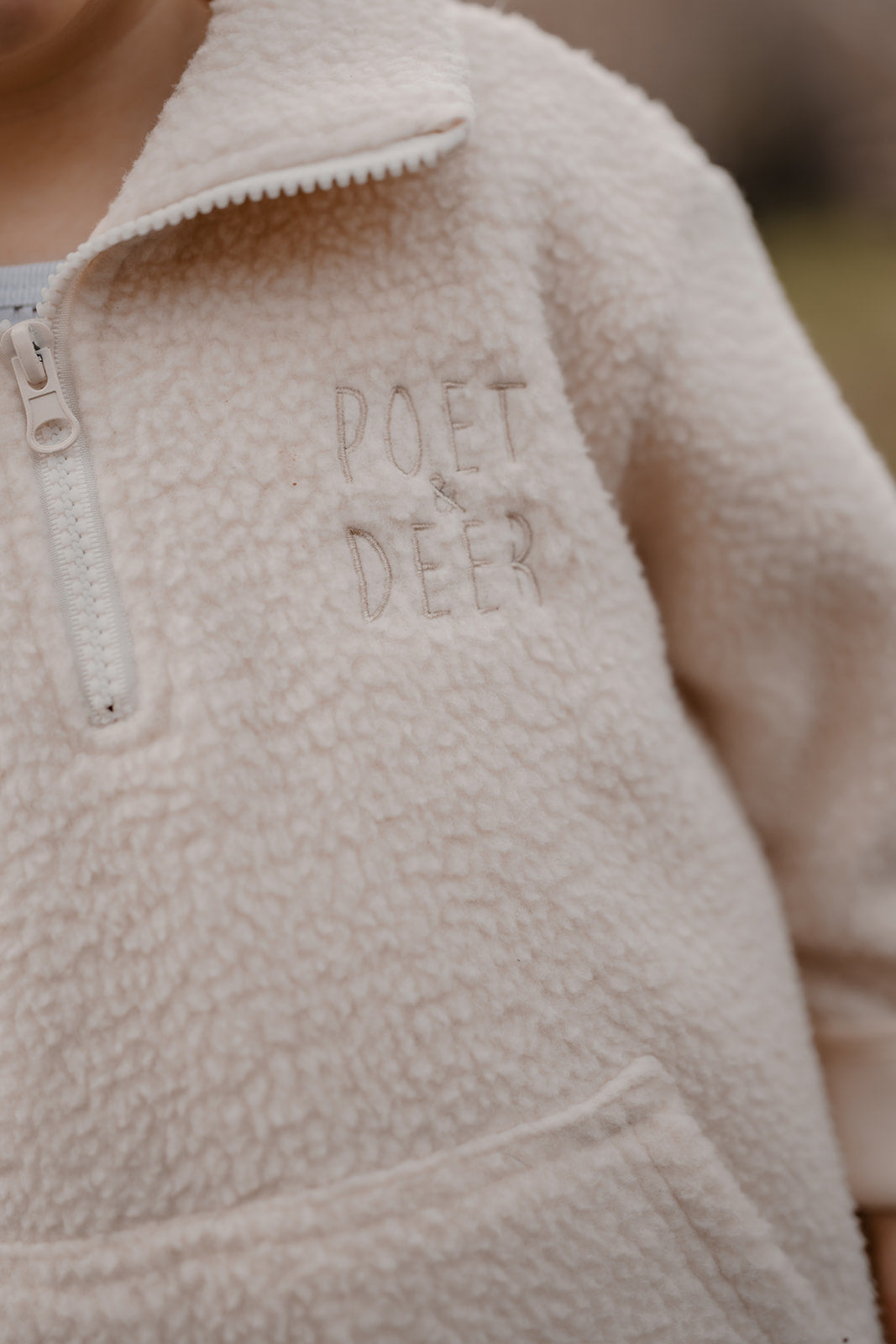Half Zip Sherpa Fleece | Cream | Mother & Child Matching |
