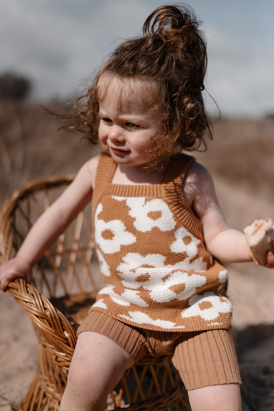 Daisy Floral Knit Vest Top | Organic Cotton | Floral Jacquard |